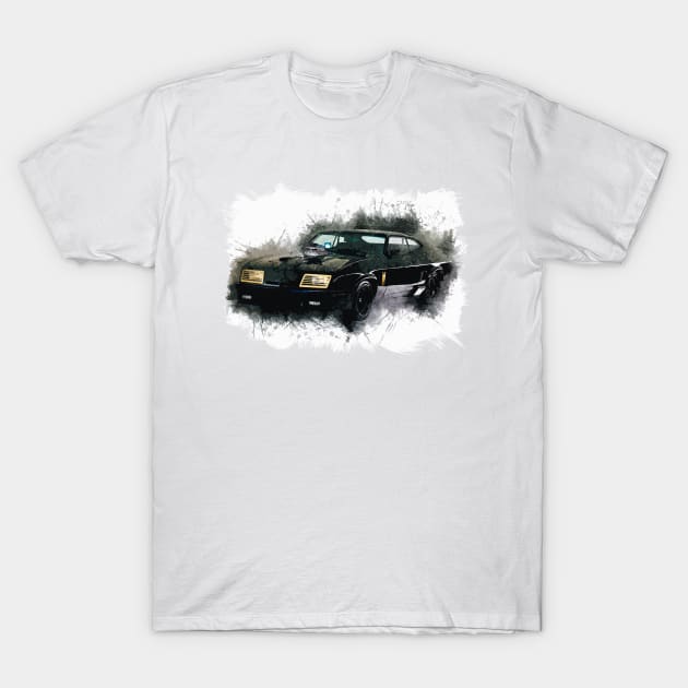 Classic Hot Rod Black Muscle Car Vintage style illustration art for the Road Lovers T-Shirt by Naumovski